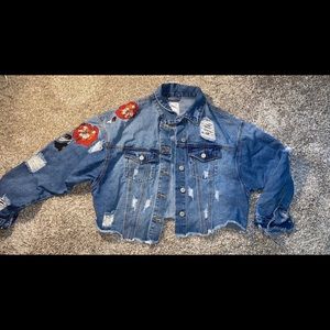 Iris embroidered jean jacket